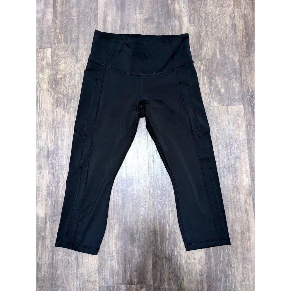 Athleta Ultimate‎ Stash Capri Leggings Womens S Black High Rise Pocket Yoga